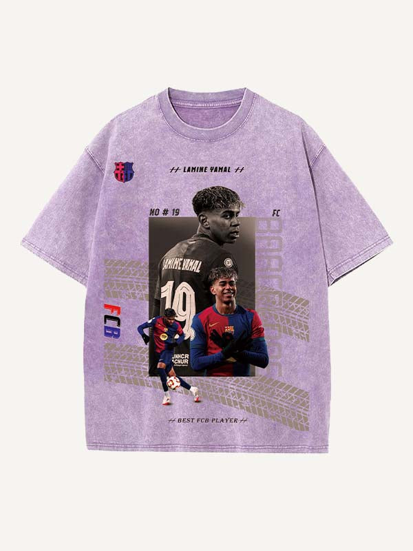 Lamine Yamal Print Round Neck T-shirt