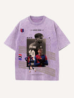 Lamine Yamal Print Round Neck T-shirt