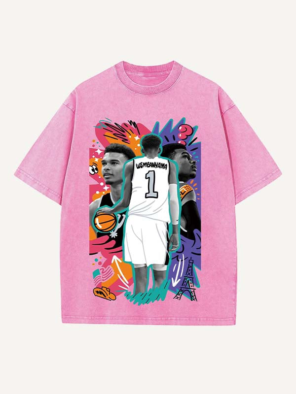 Victor Wembanyama Print Round Neck T-shirt