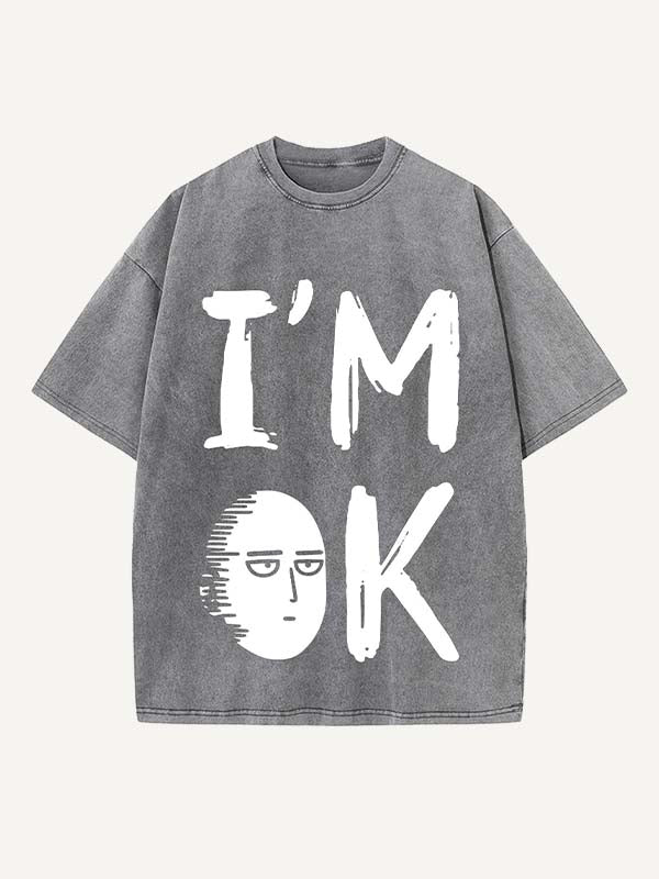 One-Punch Man Print Round Neck T-shirt