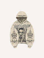 Figure&Star Graphic Print Slant Pockets Hoodie