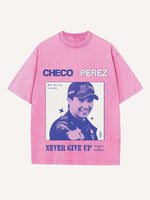 Sergio Perez Print Round Neck T-shirt