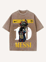 Lionel Messi Print Round Neck T-shirt