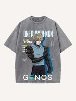 One-Punch Man Print Round Neck T-shirt