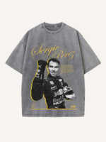 Sergio Perez Print Round Neck T-shirt