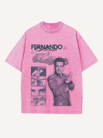 Fernando Alonso Print Round Neck T-shirt