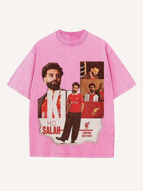 Mohamed Salah Print Round Neck T-shirt