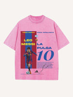 Lionel Messi Print Round Neck T-shirt