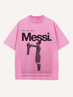 Lionel Messi Print Round Neck T-shirt