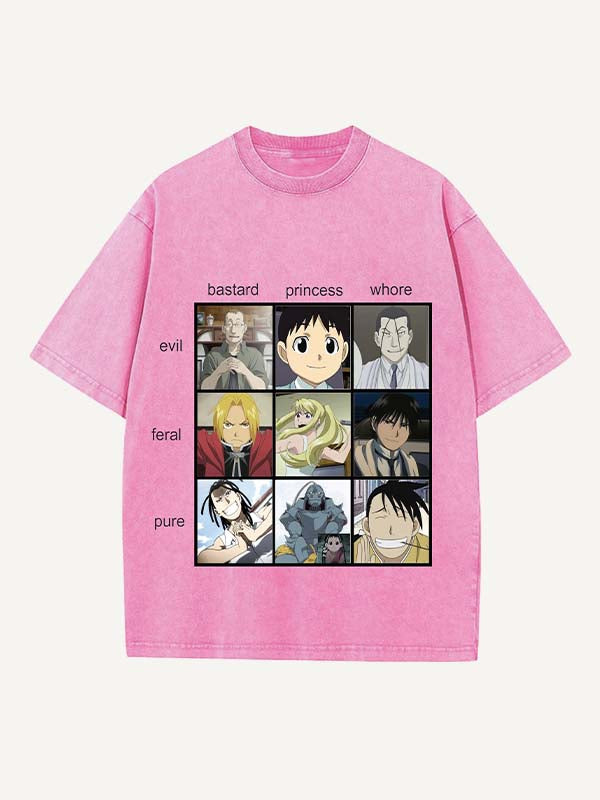 Fullmetal Alchemist Print Round Neck T-shirt
