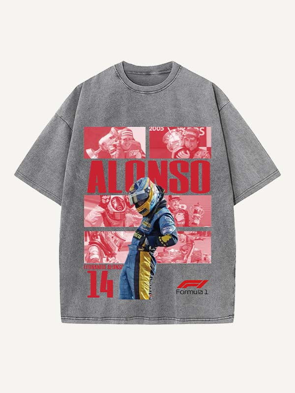 Fernando Alonso Print Round Neck T-shirt