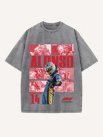 Fernando Alonso Print Round Neck T-shirt