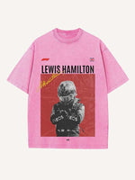 Lewis Hamilton Print Round Neck T-shirt