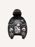 Christmas Ghost&Animal&Skull&Tree&Graphic&Letter Print Slant Pockets Hoodie
