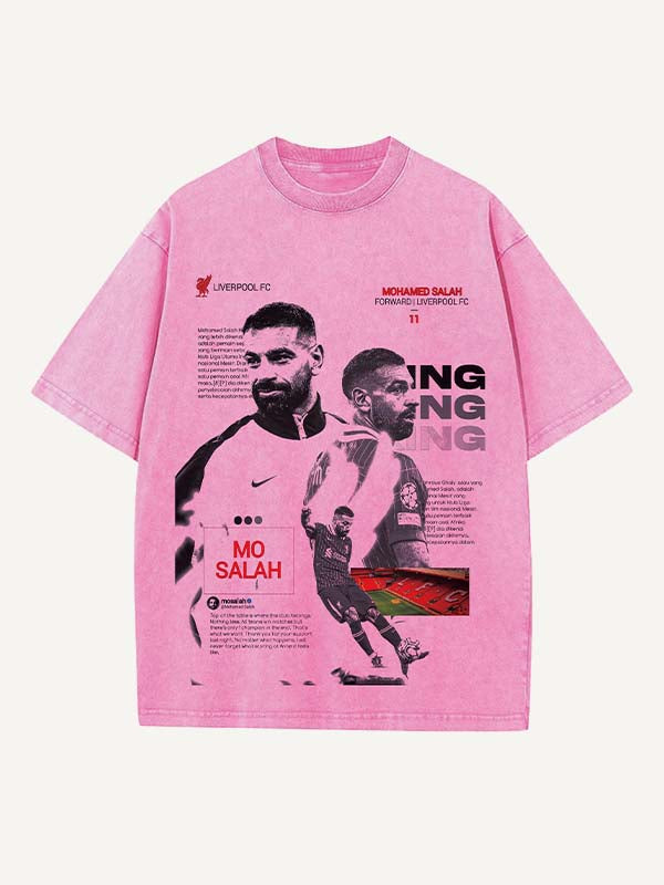 Mohamed Salah Print Round Neck T-shirt