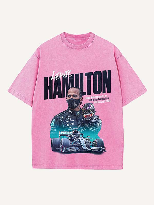 Lewis Hamilton Print Round Neck T-shirt