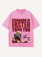 Fernando Alonso Print Round Neck T-shirt