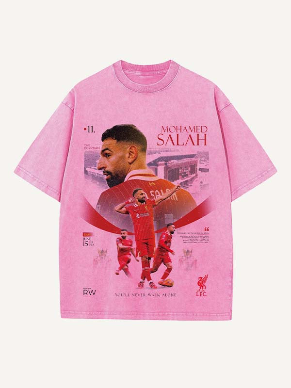 Mohamed Salah Print Round Neck T-shirt