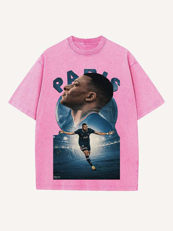 Kylian Mbappé Print Round Neck T-shirt