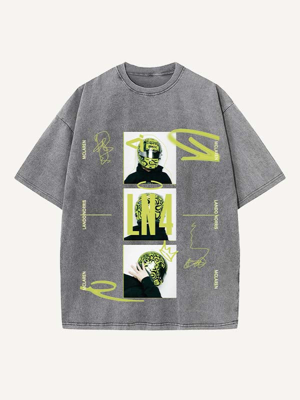 Lando Norris Print Round Neck T-shirt