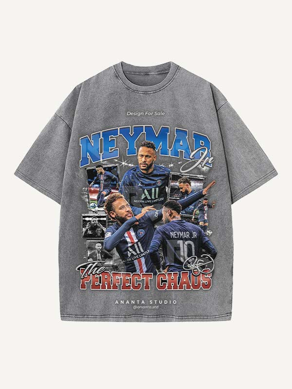 Neymar Print Round Neck T-shirt