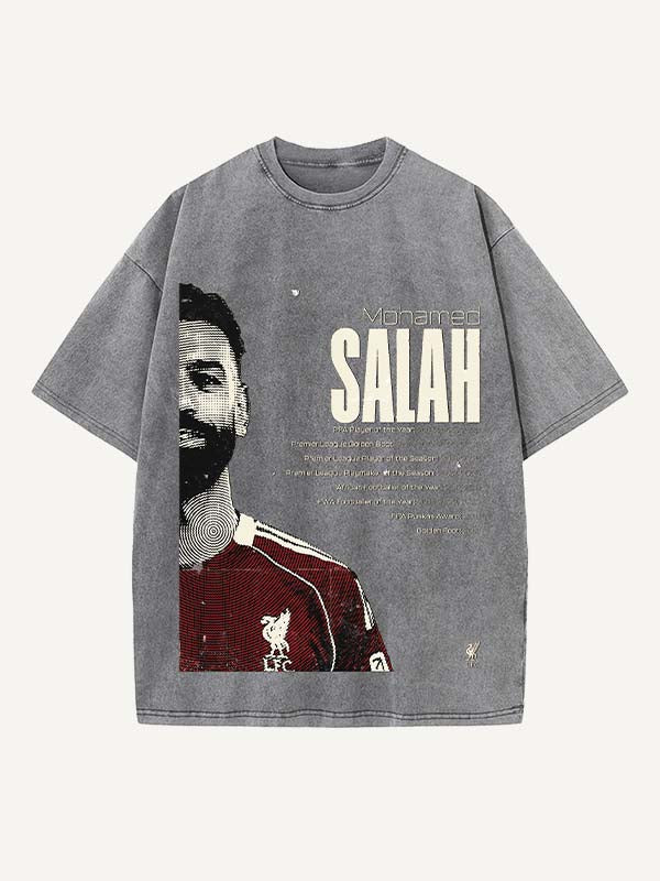 Mohamed Salah Print Round Neck T-shirt