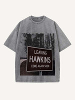 Stranger Things Print Round Neck T-shirt