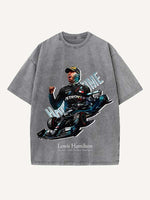 Lewis Hamilton Print Round Neck T-shirt