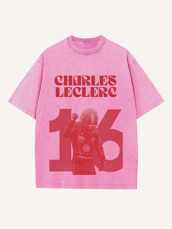 Charles Leclerc Print Round Neck T-shirt