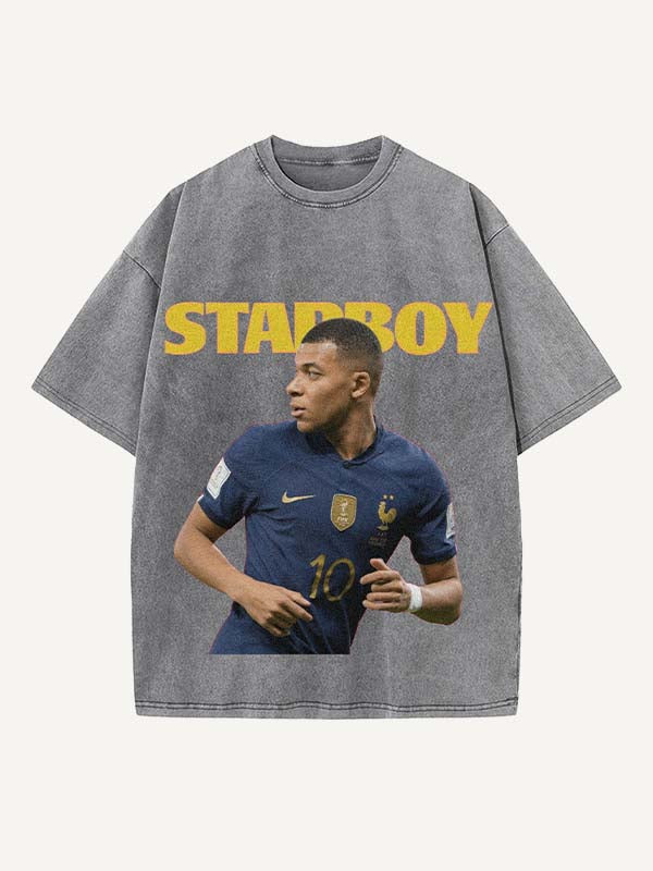 Kylian Mbappé Print Round Neck T-shirt