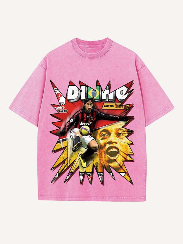 Ronaldinho Print Round Neck T-shirt