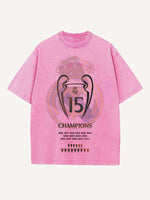 Real Madrid Print Round Neck T-shirt