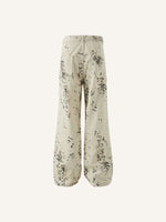 Leopard Print Straight Cargo Pants