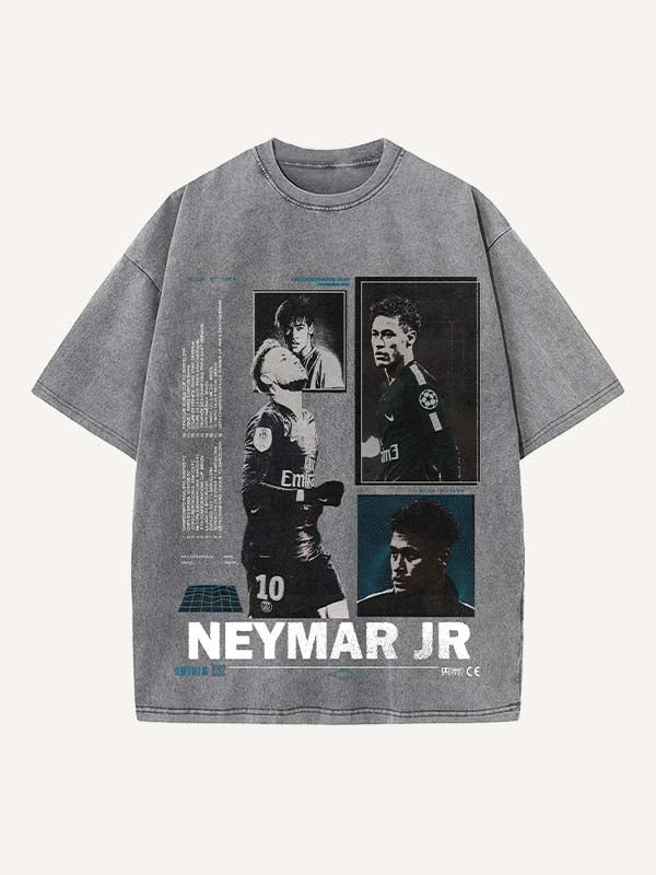 Neymar Print Round Neck T-shirt