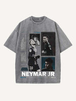 Neymar Print Round Neck T-shirt