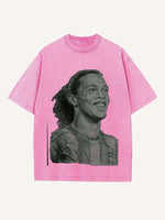Ronaldinho Print Round Neck T-shirt