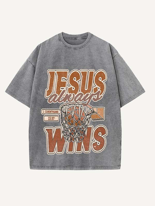 Basketball Aesthetic Print Round Neck T-shirt