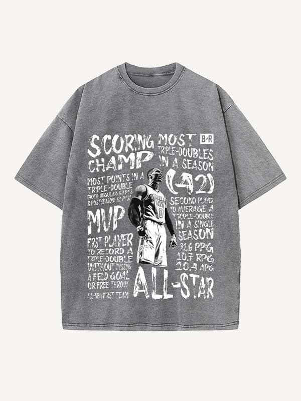 Russell Westbrook Print Round Neck T-shirt