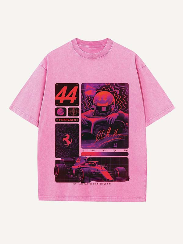 Lewis Hamilton Print Round Neck T-shirt