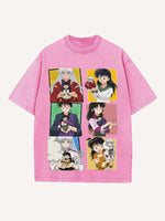 Inuyasha Print Round Neck T-shirt