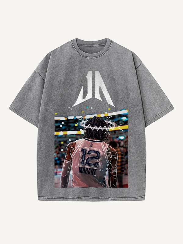 Ja Morant Print Round Neck T-shirt