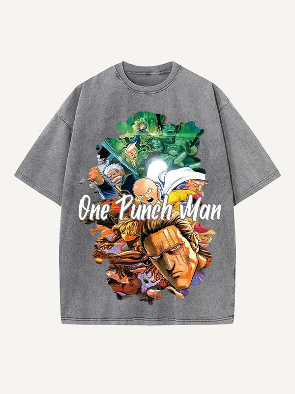 One-Punch Man Print Round Neck T-shirt