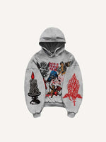 Angel&Pray&Cross&Wing&Letter&Graphic Print Slant Pockets Hoodie