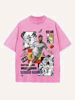 Sergio Ramos Print Round Neck T-shirt