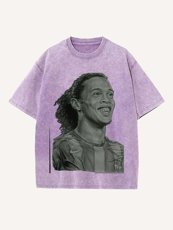 Ronaldinho Print Round Neck T-shirt