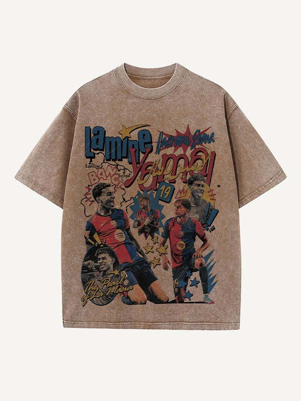 Lamine Yamal Print Round Neck T-shirt