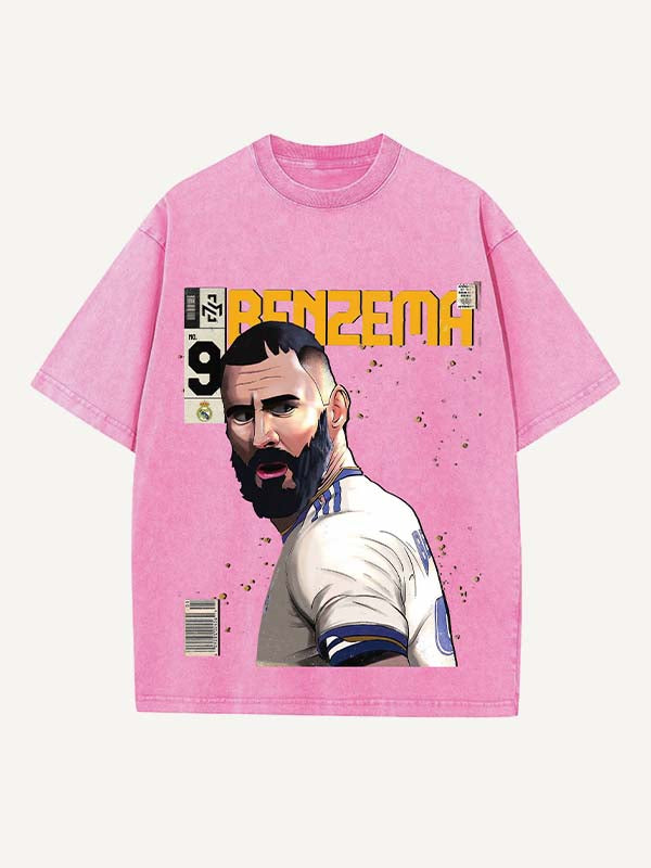 Karim Benzema Print Round Neck T-shirt