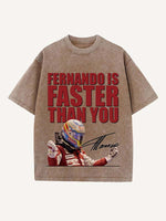 Fernando Alonso Print Round Neck T-shirt