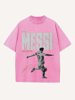 Lionel Messi Print Round Neck T-shirt