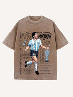 Diego Maradona Print Round Neck T-shirt